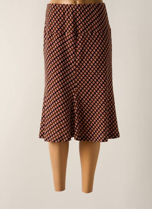 Jupe mi-longue marron TELMAIL pour femme