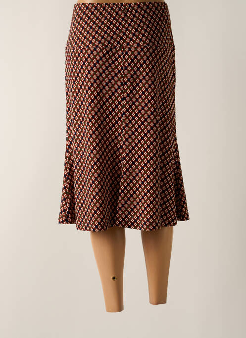 Jupe mi-longue marron TELMAIL pour femme