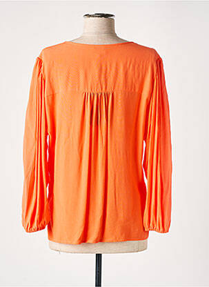 Chemisier tissage crêpe manches longues orange ZILCH femme