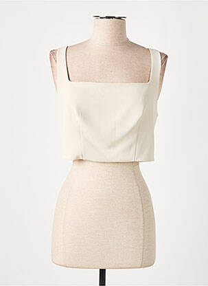 Top tissage crêpe sans manche beige IMPERIAL femme