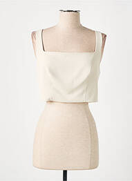 Top col carré sans manche beige IMPERIAL femme