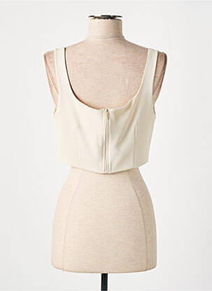 Top tissage crêpe sans manche beige IMPERIAL femme