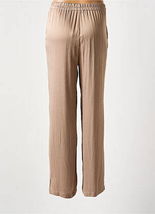 Pantalon large coupe fluide taille haute beige YAYA femme