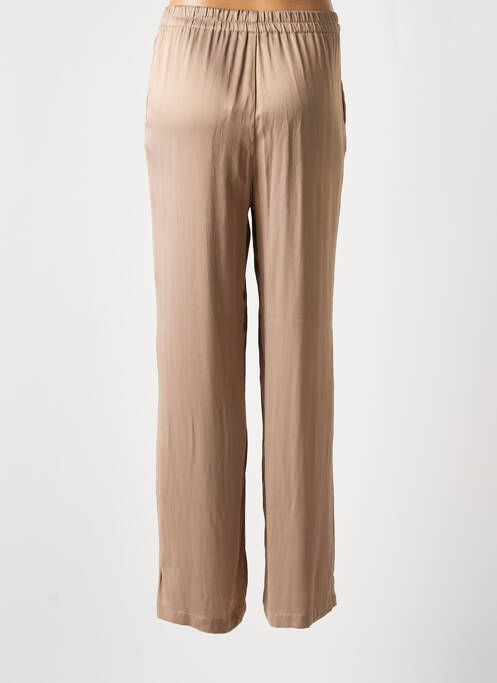 Pantalon large coupe fluide taille haute beige YAYA femme