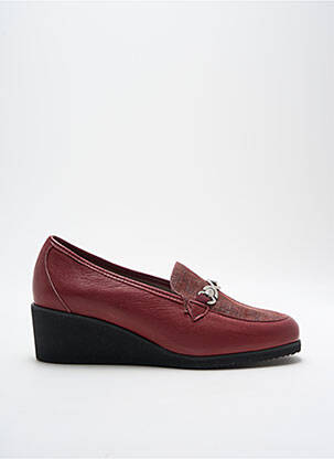 Mocassins tissage satiné talon de 4 à 6cm rouge JMG HOUCKE femme