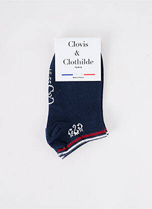 Chaussettes stretch bleu CLOVIS & CLOTHILDE femme