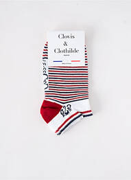 Chaussettes stretch rouge CLOVIS & CLOTHILDE femme