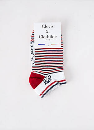Chaussettes stretch rouge CLOVIS & CLOTHILDE femme
