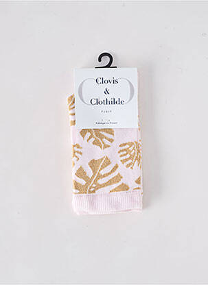 Chaussettes imprimé fantaisie rose CLOVIS & CLOTHILDE femme