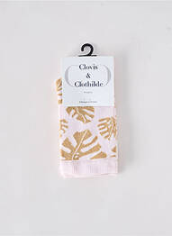 Chaussettes maille fine rose CLOVIS & CLOTHILDE femme
