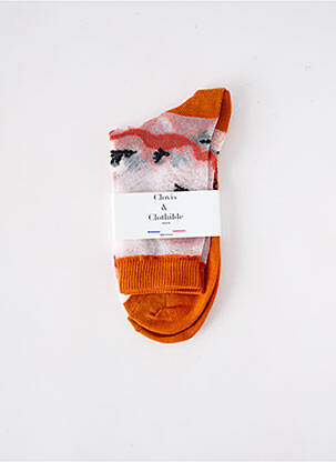 Chaussettes stretch orange CLOVIS & CLOTHILDE femme