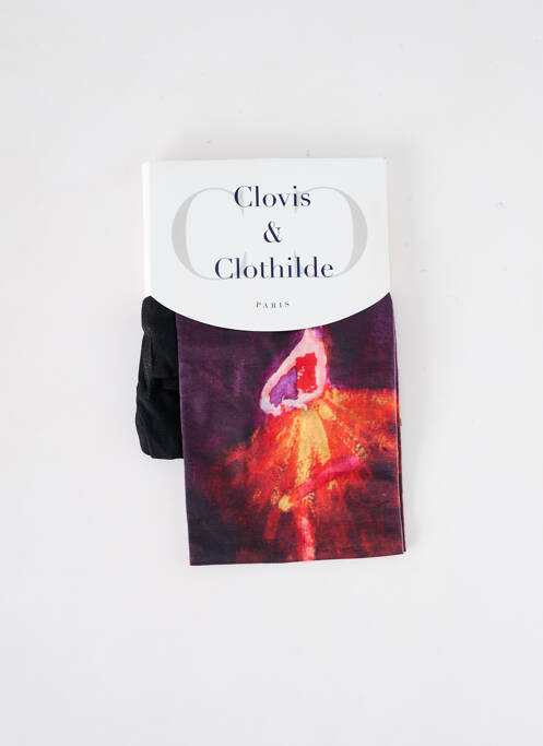 Collants imprimé fantaisie violet CLOVIS & CLOTHILDE femme