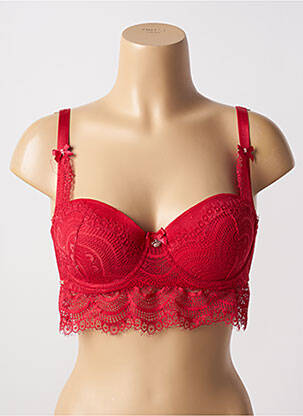 Soutien-gorge effet matière satinée haut soutien-gorge moulé rouge ESCORT femme