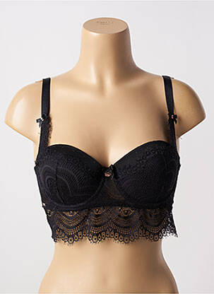 Soutien-gorge effet matière satinée haut soutien-gorge moulé noir ESCORT femme