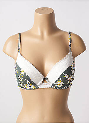 Soutien-gorge effet matière satinée haut soutien-gorge push-up vert ESCORT femme