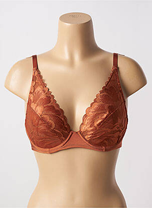 Soutien-gorge effet matière satinée haut soutien-gorge emboitant marron SANS COMPLEXE femme