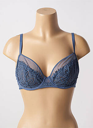 Soutien-gorge effet matière satinée haut soutien-gorge emboitant bleu SANS COMPLEXE femme