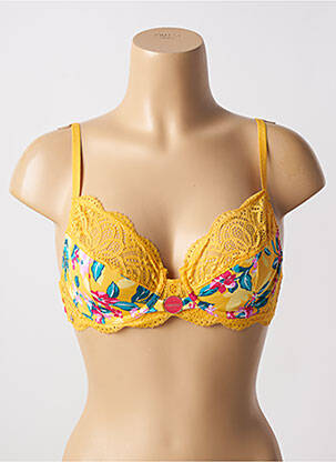 Soutien-gorge effet matière satinée haut soutien-gorge emboitant jaune MORGAN femme