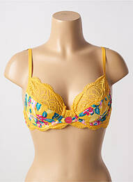 Soutien-gorge effet matière satinée haut soutien-gorge emboitant jaune MORGAN femme