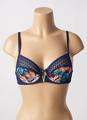Soutien-gorge effet matière satinée haut soutien-gorge emboitant bleu MORGAN femme