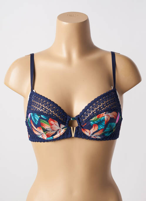 Soutien-gorge effet matière satinée haut soutien-gorge emboitant bleu MORGAN femme