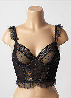 Corset légère et transparente noir LINGADORE femme