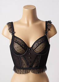 Corset légère et transparente noir LINGADORE femme