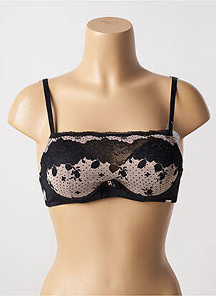 Soutien-gorge effet matière satinée haut soutien-gorge moulé noir STEFFY femme