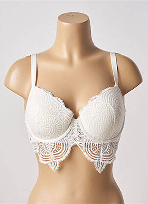 Soutien-gorge effet matière satinée haut soutien-gorge moulé blanc VALEGE femme