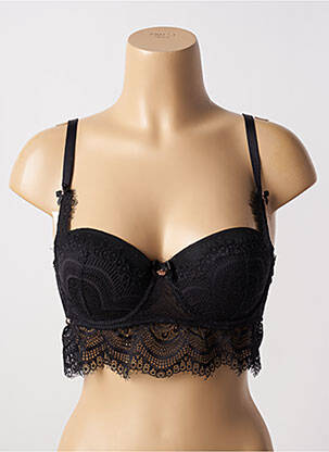 Soutien-gorge effet matière satinée haut soutien-gorge moulé noir ESCORT femme