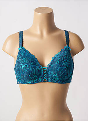 Soutien-gorge effet matière satinée haut soutien-gorge moulé bleu VALEGE femme