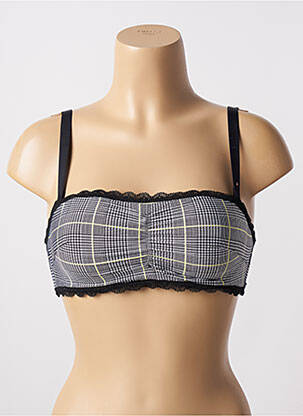 Soutien-gorge effet matière satinée haut bandeau noir ESCORT femme