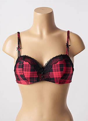 Soutien-gorge effet matière satinée haut soutien-gorge moulé rouge ESCORT femme