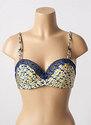 Soutien-gorge effet matière satinée haut soutien-gorge moulé jaune ESCORT femme