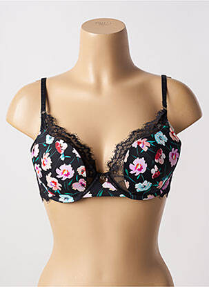 Soutien-gorge effet matière satinée haut soutien-gorge moulé noir MORGAN femme