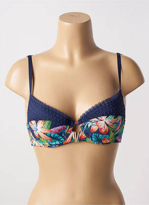 Soutien-gorge effet matière satinée haut soutien-gorge moulé bleu MORGAN femme
