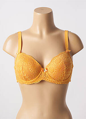 Soutien-gorge effet matière satinée haut soutien-gorge moulé jaune ESCORT femme