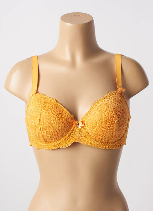 Soutien-gorge effet matière satinée haut soutien-gorge moulé jaune ESCORT femme