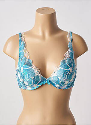 Soutien-gorge effet matière satinée haut soutien-gorge push-up bleu VALEGE femme