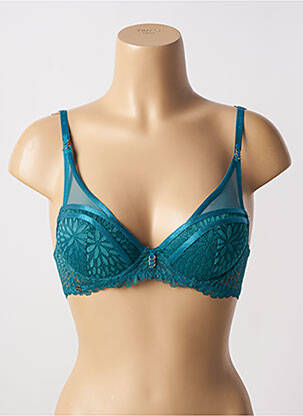 Soutien-gorge effet matière satinée haut soutien-gorge moulé bleu MORGAN femme