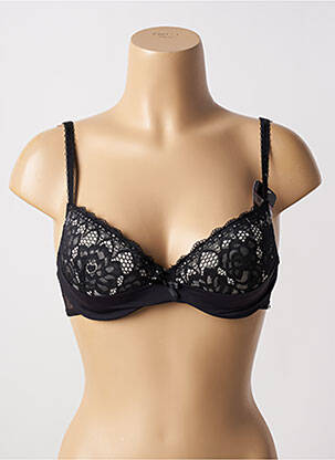 Soutien-gorge effet matière satinée haut soutien-gorge moulé noir STEFFY femme