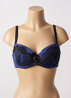 Soutien-gorge effet matière satinée haut soutien-gorge moulé bleu VALEGE femme