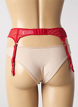 Guêpière/porte-jarretelle effet matière satinée rouge VALEGE femme