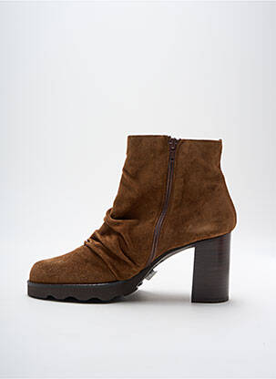 Bottines/boots nubuck talon de 4 à 6cm marron GADEA femme