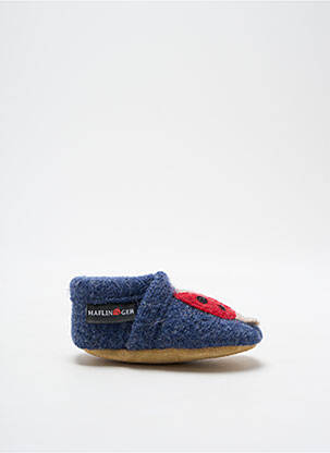 Chaussons/pantoufles semelle extérieure cuir bout rond bleu HAFLINGER fille