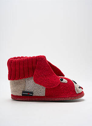 Chaussons/Pantoufles rouge HAFLINGER pour garçon