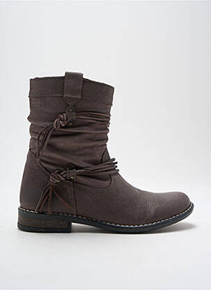 Bottines/boots matière lisse talon bas marron BELLAMY fille