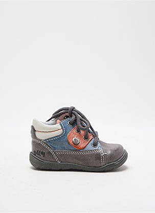 Bottillons tissage satiné bout rond bleu BELLAMY garcon