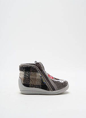 Chaussons/pantoufles fermeture zippée bout rond gris BELLAMY garcon