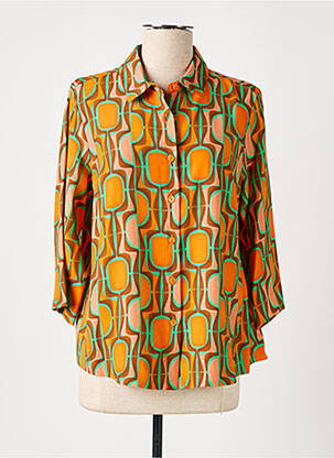 Chemisier tissage crêpe manches 3/4 orange MARIA BELLENTANI femme